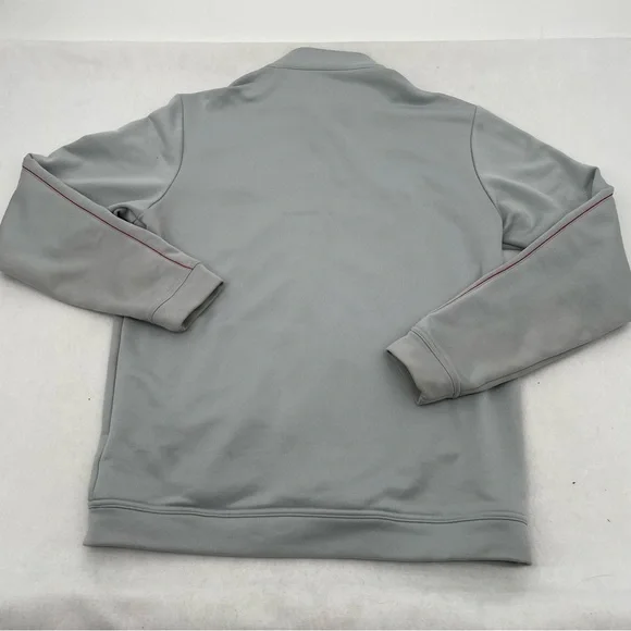 ADIDAS Men’s Golf Zip Up Track Jacket Grey w/red stripes size: Small Climalite - Picture 2 of 11